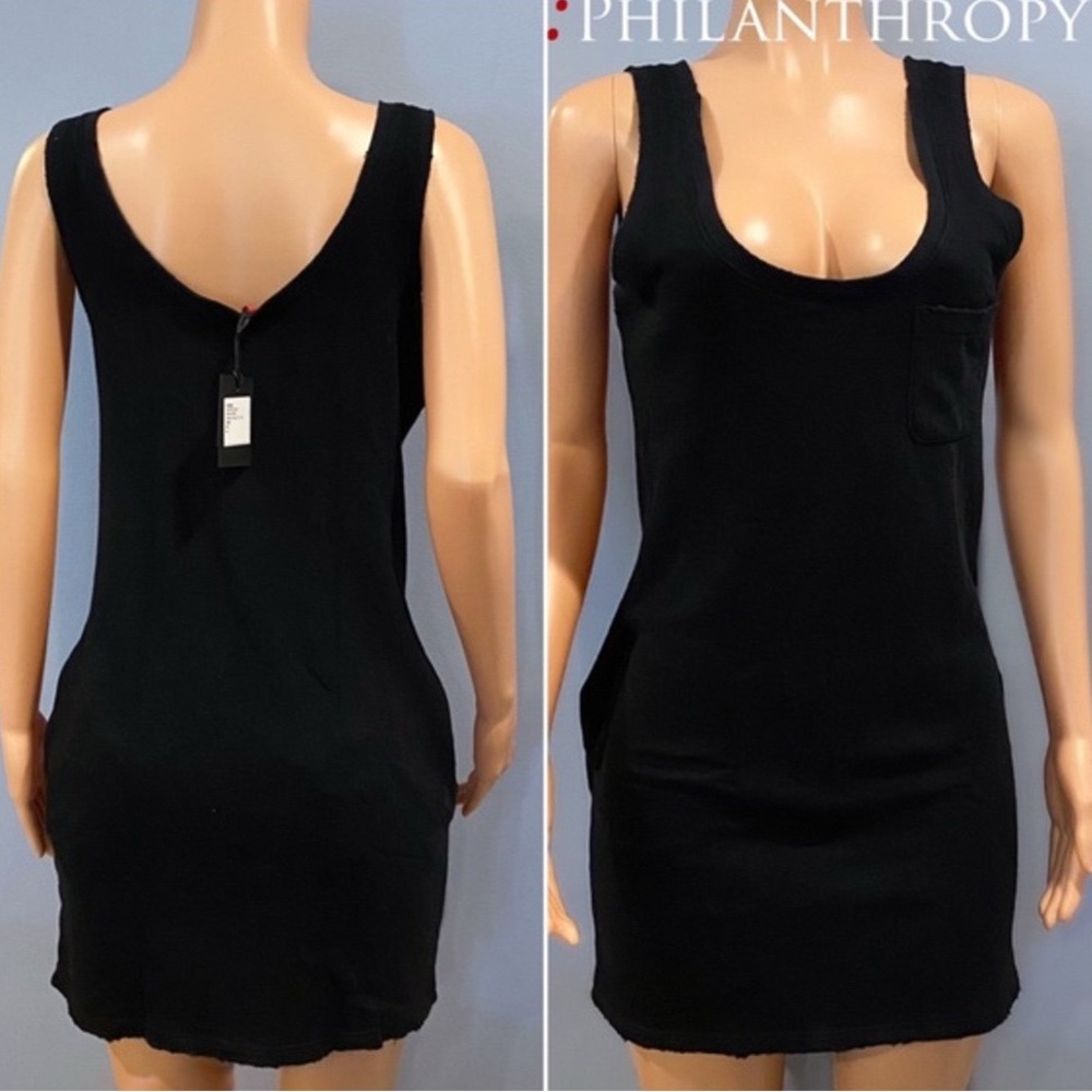 New n:PHILANTHROPY BLACK TERRY FAUNA MINI DRESS Small